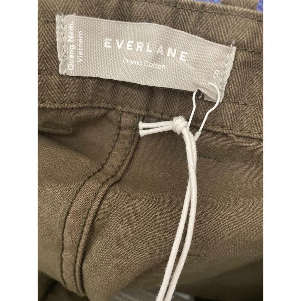 Everlane Organic Cotton Fatigue Pants Herringbone Utility Olive Green Size 8 - Picture 6 of 15